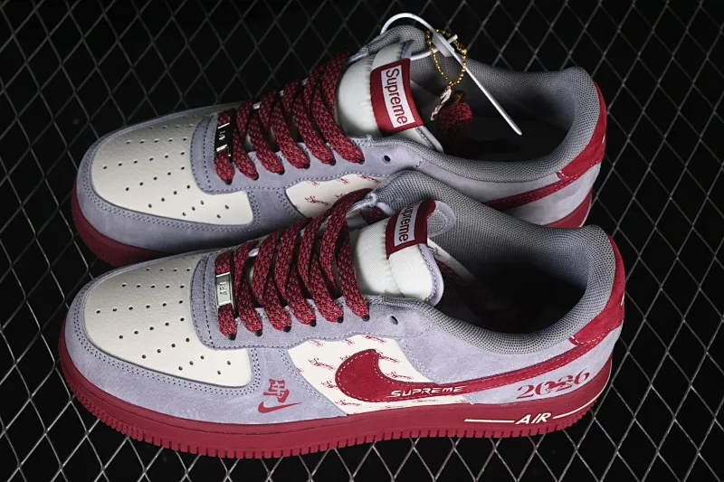 All Categories Nk Air Force 1 Air Force Series Nk Air Force 1 Low Air Force Low Nike Air Force 1'07 Low Year of the Horse Limited Edition Gray and Red Contrast Color Air Force 1 Low-top Casual Sneakers JP2026-136